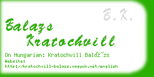 balazs kratochvill business card